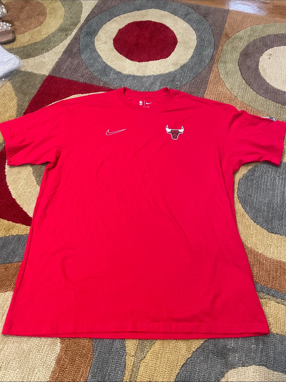 Men’s Nike Red Chicago Bulls Short-Sleeve Tee, Sz L, Loose Fit